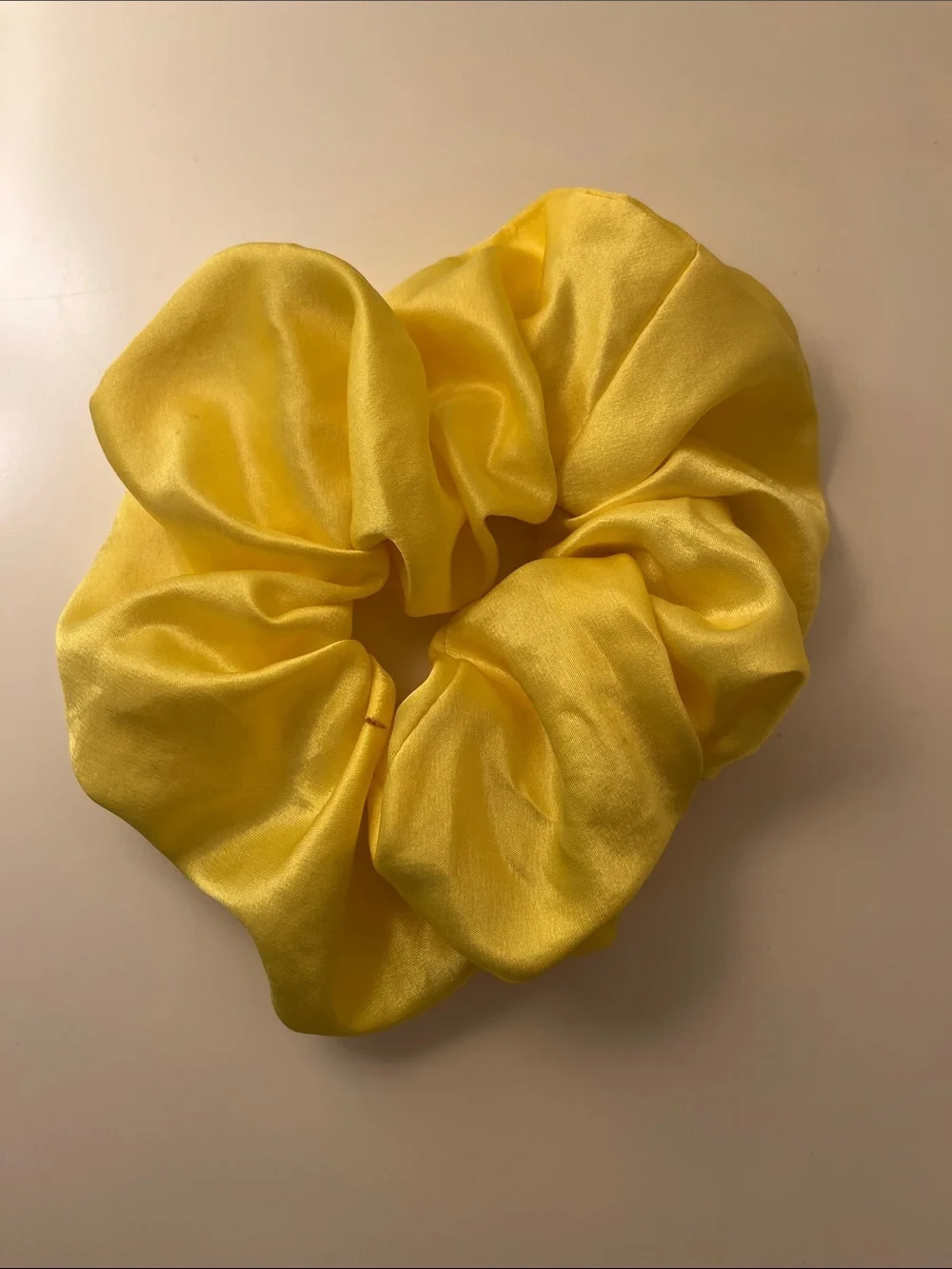Yellow Satin Jumbo Scrunchie Hair Accessory